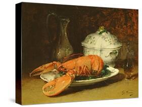 Still Life with a Lobster and a Soup Tureen-Guillaume Romain Fouace-Stretched Canvas