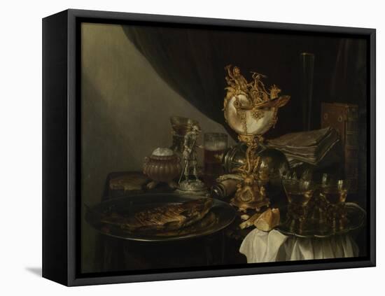 Still Life with a Nautilus Cup, C. 1645-Gerrit Willemsz Heda-Framed Stretched Canvas