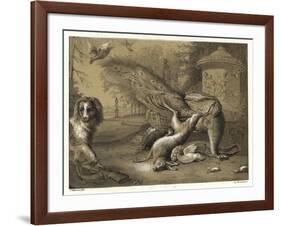 Still Life with a Peacock and a Dog-Jan Weenix-Framed Giclee Print