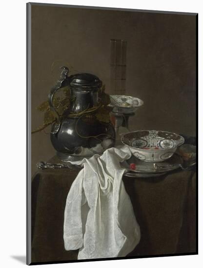 Still Life with a Pewter Flagon and Two Ming Bowls, 1651-Jan Jansz Treck-Mounted Giclee Print
