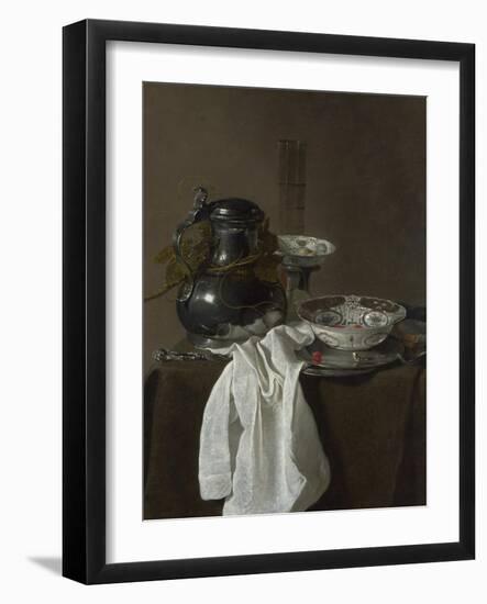 Still Life with a Pewter Flagon and Two Ming Bowls, 1651-Jan Jansz Treck-Framed Giclee Print