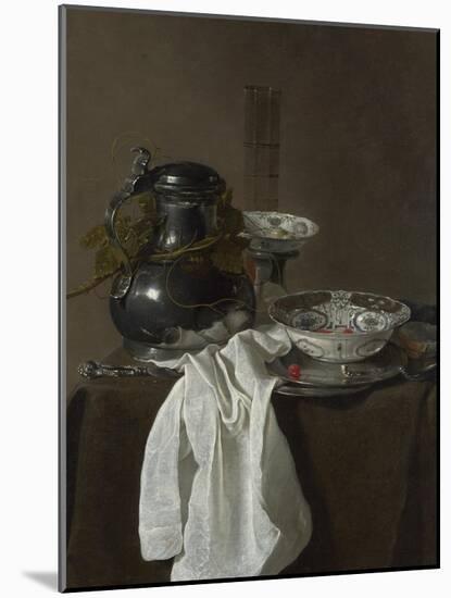 Still Life with a Pewter Flagon and Two Ming Bowls, 1651-Jan Jansz Treck-Mounted Giclee Print