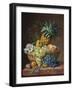 Still Life with a Pineapple, Grapes, Peaches, a Plum, a Tangerine and Assorted Flowers-Anthony Oberman-Framed Giclee Print