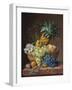 Still Life with a Pineapple, Grapes, Peaches, a Plum, a Tangerine and Assorted Flowers-Anthony Oberman-Framed Giclee Print