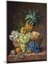 Still Life with a Pineapple, Grapes, Peaches, a Plum, a Tangerine and Assorted Flowers-Anthony Oberman-Mounted Giclee Print