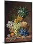 Still Life with a Pineapple, Grapes, Peaches, a Plum, a Tangerine and Assorted Flowers-Anthony Oberman-Mounted Giclee Print