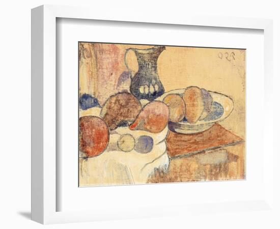 Still Life with a Pitcher and Fruit; Nature Morte a La Cruche Et Aux Fruits, C.1899-Paul Gauguin-Framed Giclee Print