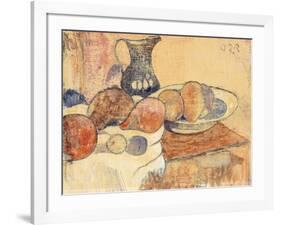 Still life with a Pitcher and Fruit-Paul Gauguin-Framed Giclee Print