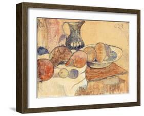 Still life with a Pitcher and Fruit-Paul Gauguin-Framed Giclee Print