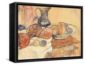 Still life with a Pitcher and Fruit-Paul Gauguin-Framed Stretched Canvas