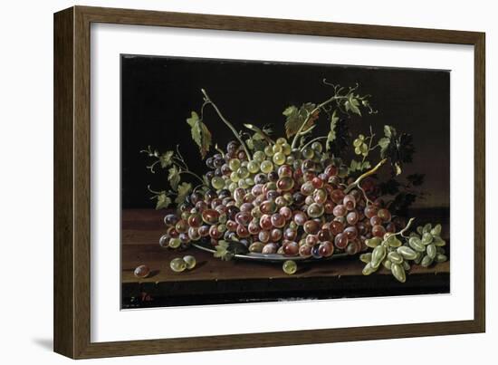 Still Life with a Plate of Grapes, 1771-Luis Egidio Melendez-Framed Giclee Print