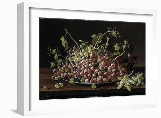 Still Life with a Plate of Grapes, 1771-Luis Egidio Melendez-Framed Giclee Print