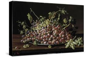 Still Life with a Plate of Grapes, 1771-Luis Egidio Melendez-Stretched Canvas