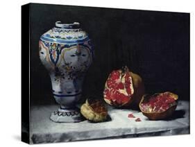 Still Life with a Pomegranate-Théodule Augustin Ribot-Stretched Canvas