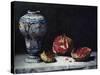 Still Life with a Pomegranate-Théodule Augustin Ribot-Stretched Canvas