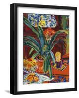 Still Life with a Pot Plant, Fruit and a Small Sculpture, circa 1920-Philipp Bauknecht-Framed Giclee Print