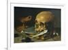 Still Life with a Skull and a Writing Quill, 1628-Pieter Claesz-Framed Premium Giclee Print