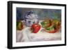 Still Life with a Sugar Bowl and Red Peppers, c.1905-Pierre-Auguste Renoir-Framed Giclee Print