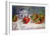 Still Life with a Sugar Bowl and Red Peppers, c.1905-Pierre-Auguste Renoir-Framed Giclee Print