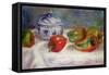 Still Life with a Sugar Bowl and Red Peppers, c.1905-Pierre-Auguste Renoir-Framed Stretched Canvas