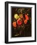 Still Life with a Swag of Fruits and Flowers Tied with a Blue Ribbon-Maria Van Oosterwyck-Framed Giclee Print