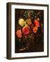 Still Life with a Swag of Fruits and Flowers Tied with a Blue Ribbon-Maria Van Oosterwyck-Framed Giclee Print