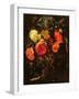 Still Life with a Swag of Fruits and Flowers Tied with a Blue Ribbon-Maria Van Oosterwyck-Framed Giclee Print