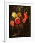 Still Life with a Swag of Fruits and Flowers Tied with a Blue Ribbon-Maria Van Oosterwyck-Framed Giclee Print