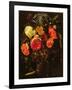 Still Life with a Swag of Fruits and Flowers Tied with a Blue Ribbon-Maria Van Oosterwyck-Framed Giclee Print