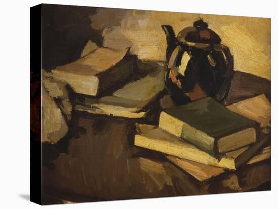 Still Life with a Teapot and Books on a Table, c.1926-Samuel John Peploe-Stretched Canvas