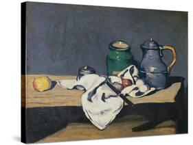 Still Life with a Tin Kettle, 1869-Paul Cézanne-Stretched Canvas