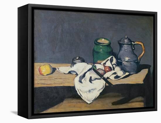 Still Life with a Tin Kettle, 1869-Paul Cézanne-Framed Stretched Canvas