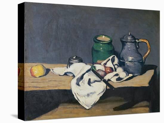 Still Life with a Tin Kettle, 1869-Paul Cézanne-Stretched Canvas