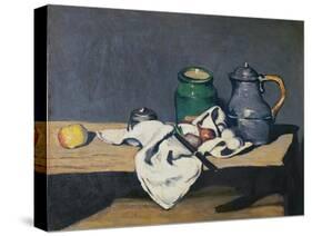 Still Life with a Tin Kettle, 1869-Paul Cézanne-Stretched Canvas