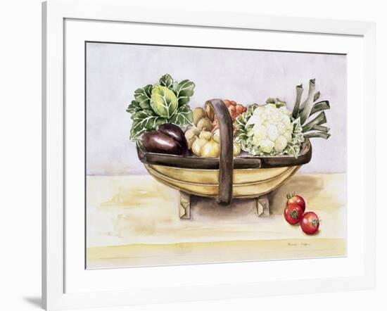 Still Life with a Trug of Vegetables, 1996-Alison Cooper-Framed Giclee Print