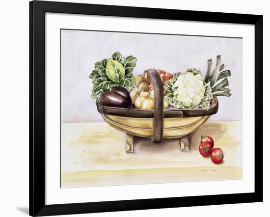 Still Life with a Trug of Vegetables, 1996-Alison Cooper-Framed Giclee Print