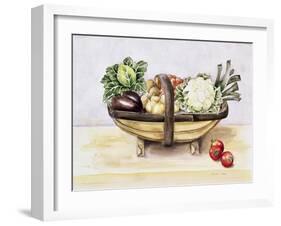 Still Life with a Trug of Vegetables, 1996-Alison Cooper-Framed Giclee Print