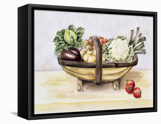 Still Life with a Trug of Vegetables, 1996-Alison Cooper-Framed Stretched Canvas