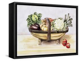 Still Life with a Trug of Vegetables, 1996-Alison Cooper-Framed Stretched Canvas