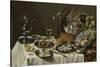 Still Life with a Turkey Pie-Pieter Claesz-Stretched Canvas