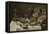 Still Life with a Turkey Pie-Pieter Claesz-Framed Stretched Canvas