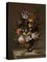 Still Life with a Vase of Flowers and a Dead Frog, Jacob Marrel-Jacob Marrel-Stretched Canvas