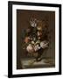 Still Life with a Vase of Flowers and a Dead Frog, Jacob Marrel-Jacob Marrel-Framed Art Print