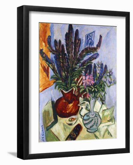 Still Life with a Vase of Flowers-Ernst Ludwig Kirchner-Framed Giclee Print