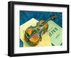 Still Life with a Violin, 1921-Kuzma Sergievitch Petrov-Vodkin-Framed Giclee Print