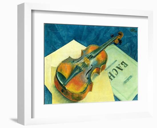 Still Life with a Violin, 1921-Kuzma Sergievitch Petrov-Vodkin-Framed Giclee Print