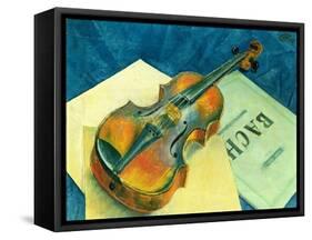 Still Life with a Violin, 1921-Kuzma Sergievitch Petrov-Vodkin-Framed Stretched Canvas