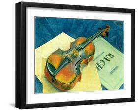 Still Life with a Violin, 1921-Kuzma Sergievitch Petrov-Vodkin-Framed Giclee Print