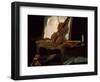 Still Life with a Violin, 19th Century-Pierre Justin Ouvrie-Framed Giclee Print