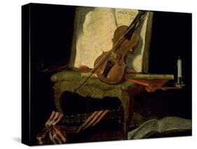 Still Life with a Violin-Jean-Baptiste Oudry-Stretched Canvas